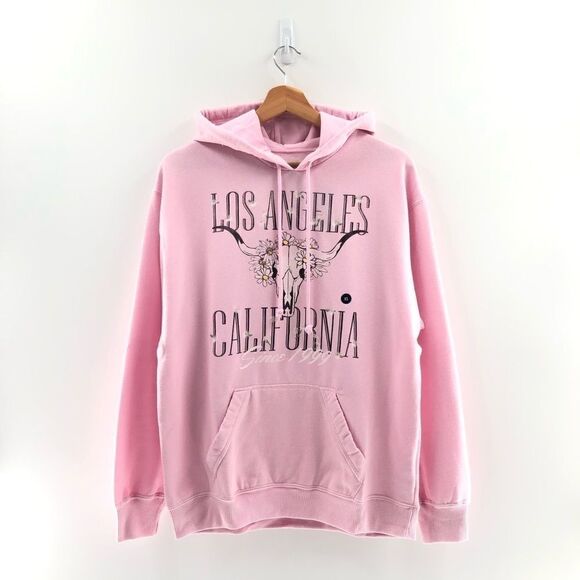 Hollister Pink Hoodie Bull‎ head Print S and XS - Picture 2 of 9